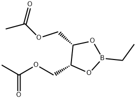 2-Ethyl-1,3,2-dioxaborolane-4α,5α-dimethanol diacetate Struktur