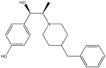 (1S*,2S*)-threo-2-(4-Benzylpiperidino)-1-(4-hydroxyphenyl)-1-propanolhemitartrate Struktur