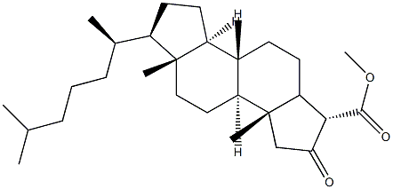 2-Oxo-A-norcholestane-3α-carboxylic acid methyl ester Struktur