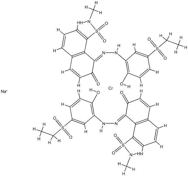 sodium bis[N-[8-[[5-(ethylsulphonyl)-2-hydroxyphenyl]azo]-7-hydroxy-1-naphthyl]methane-1-sulphonamidato(2-)]chromate(1-) Struktur