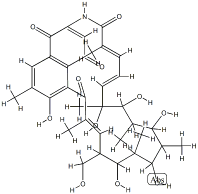 8-Deoxy-20-hydroxyrifamycin W Struktur