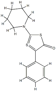 5-Phenyl-2-(1-piperidinyl)-1,3-dithiol-1-ium-4-olate Struktur