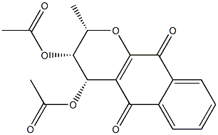 (2S)-3β,4β-Dihydroxy-3,4-dihydro-2β-methyl-2H-naphtho[2,3-b]pyran-5,10-dione diacetate Struktur