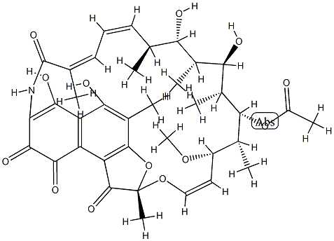 3-Hydroxy-1,4-dideoxy-1,4-dihydro-1,4-dioxorifamycin Struktur