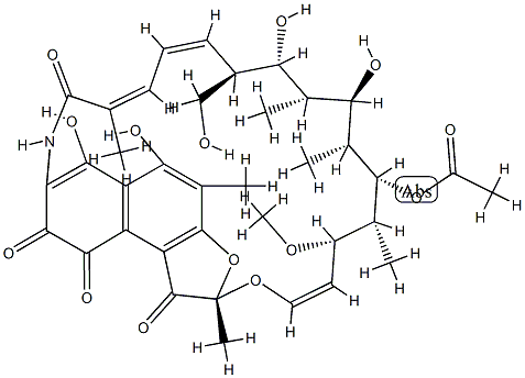 1,4-Dideoxy-1,4-dihydro-3,31-dihydroxy-1,4-dioxorifamycin Struktur