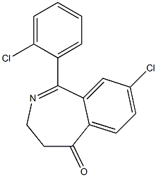 8-Chloro-1-(2-chlorophenyl)-3,4-dihydro-benzo[c]azepin-5-one Struktur