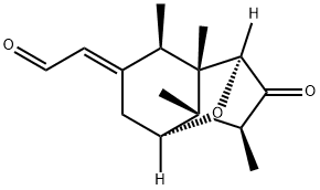 [(1S,6E)-Octahydro-3β,3aβ,7β,7aβ-tetramethyl-2-oxo-1α,4α-epoxy-6H-inden-6-ylidene]acetaldehyde Struktur