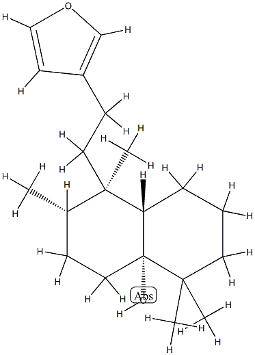 (1R,4aβ,8aα)-1-[2-(3-Furyl)ethyl]-1,2β,5,5-tetramethyldecalin-4a-ol Struktur