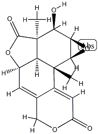 (1aR)-1aβ,2,2a,4aβ,4bβ,6,9b,9cβ-Octahydro-2α-hydroxy-2aβ,9bα-dimethyl-3H,8H-furo[2',3',4':4,5]oxireno[7,8]naphtho[2,1-c]pyran-3,8-dione Struktur