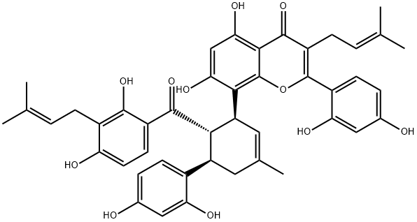 桑皮酮H, 76472-87-2, 結構式