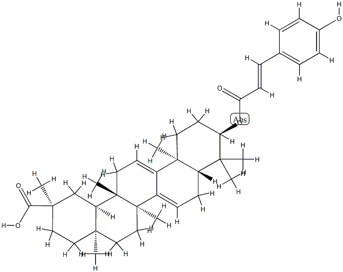 (20R)-3α-[[(E)-3-(4-Hydroxyphenyl)-1-oxo-2-propenyl]oxy]-D:C-friedoolean-7,9(11)-dien-29-oic acid Struktur