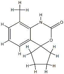 Spiro[4H-3,1-benzoxazine-4,1-cyclopentan]-2(1H)-one, 8-methyl- (9CI) Struktur