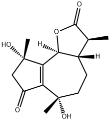 (3S)-3,3aβ,4,5,6,8,9,9bα-Octahydro-6α,9α-dihydroxy-3β,6,9-trimethylazuleno[4,5-b]furan-2,7-dione Struktur