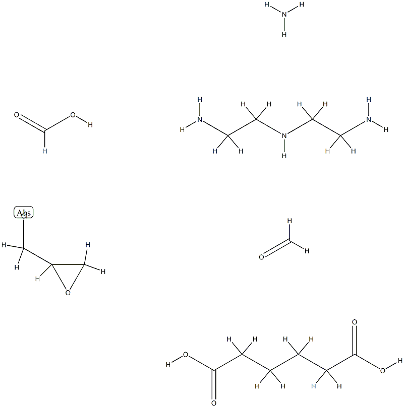 Hexanedioic acid, polymer with N-(2-aminoethyl)-1,2-ethanediamine, ammonia, (chloromethyl)oxirane, formaldehyde and formic acid Struktur