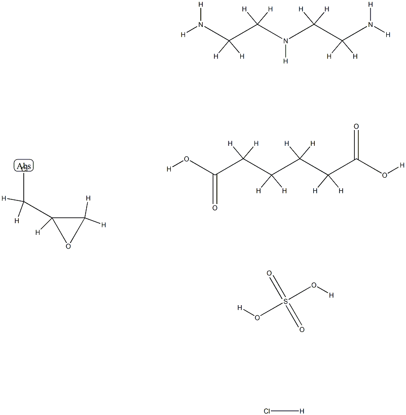 Hexanedioic acid, polymer with N-(2-aminoethyl)-1,2-ethanediamine and (chloromethyl)oxirane, hydrochloride sulfate Struktur