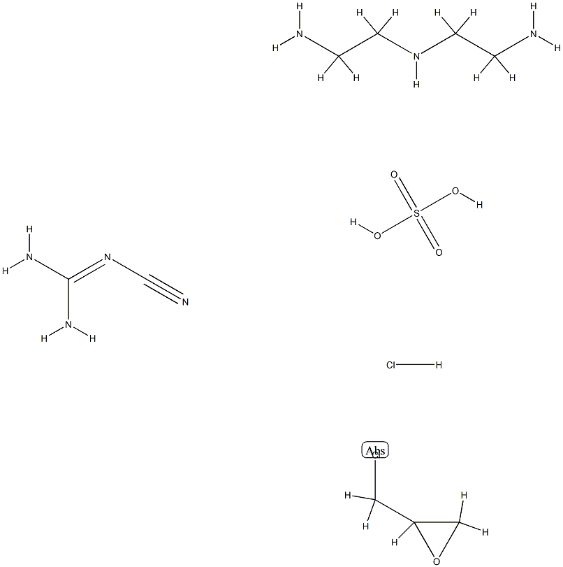 Guanidine, cyano-, polymer with N-(2-aminoethyl)-1,2-ethanediamine and (chloromethyl)oxirane, hydrochloride sulfate Struktur