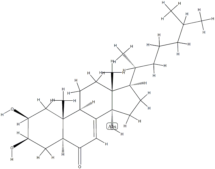 2β,3β,14-Trihydroxy-5α-cholest-7-en-6-one Struktur