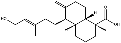 (1S,8aβ)-Decahydro-5α-[(E)-5-hydroxy-3-methyl-3-pentenyl]-1,4aα-dimethyl-6-methylene-1-naphthalenecarboxylic acid Struktur