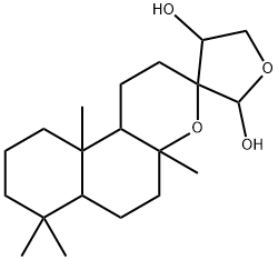 4,5,1',2',5',6',6a',8',9',10',10b'-Undecahydro-4'a,7',7',10'a-tetramethylspiro[furan-3(2H),3'-[3H]naphtho[2,1-b]pyran]-2,4-diol Struktur