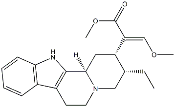 (3β,16E,20β)-16,17-Didehydro-17-methoxycorynan-16-carboxylic acid methyl ester Struktur