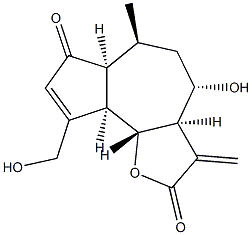 (3aR)-3,3aβ,4,5,6,6aβ,9aβ,9bα-Octahydro-4β-hydroxy-9-hydroxymethyl-6α-methyl-3-methyleneazuleno[4,5-b]furan-2,7-dione Struktur