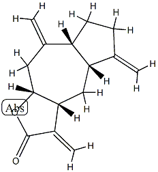 (3aR,4aα,7aα,9aα)-Dodecahydro-3,5,8-tris(methylene)azuleno[6,5-b]furan-2-one Struktur