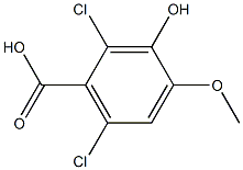 2,6-dichloro-3-hydroxy-4-methoxybenzoic acid Struktur