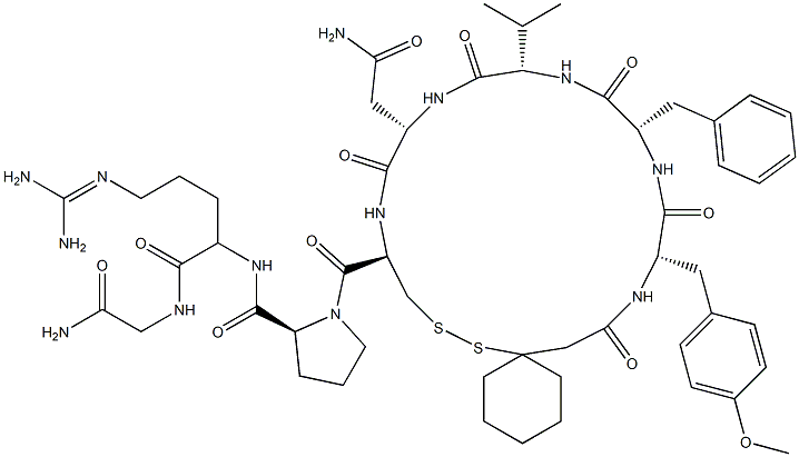 argipressin, beta-mercapto beta,beta-cyclopentamethylenepropionic acid(1)-O-methyl-Tyr(2)-Val(4)- Struktur