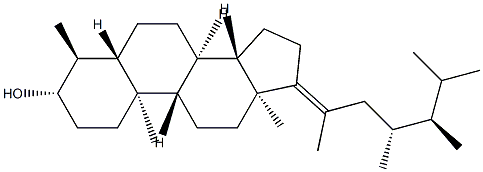 (17E,23R)-4α,23-Dimethyl-5α-ergost-17(20)-en-3β-ol Struktur