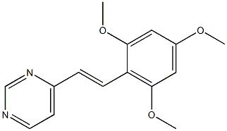 4-[2-(2,4,6-trimethoxyphenyl)vinyl]pyrimidine Struktur