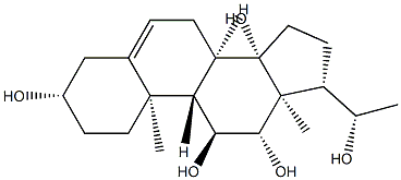 (14S,20S)-Pregn-5-ene-3β,11α,12β,14,20-pentol Struktur