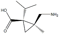 Cyclopropanecarboxylic acid, 2-(aminomethyl)-2-methyl-1-(1-methylethyl)-, (1R,2R)-rel- (9CI) Struktur