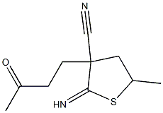 3-Thiophenecarbonitrile,tetrahydro-2-imino-5-methyl-3-(3-oxobutyl)-(9CI) Struktur