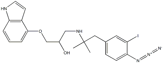 1-(indol-4-yloxy)-3-(1-(4-azido-3-iodophenyl)-2-isobutylamine)-2-propanol Struktur