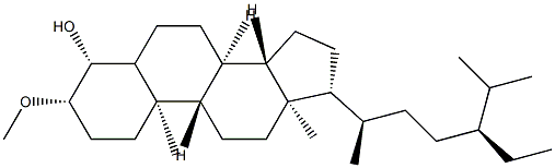 (24S)-3β-Methoxy-5ξ-stigmastan-4β-ol Struktur