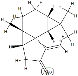 Cyclopenta[2,3]cyclopropa[1,2-a]cyclopropa[c]benzen-5(6H)-one, octahydro-1,1,3a-trimethyl-6-methylene-, (1aR,3aR,3bS,6aR,6bS)-rel- (9CI) Struktur