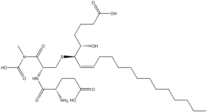 9,10,11,12,14,15-hexahydroleukotriene C4 Struktur