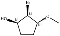 Cyclopentanol, 2-bromo-3-methoxy-, (1-alpha-,2-alpha-,3-ba-)- (9CI) Struktur