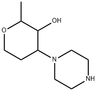 2H-Pyran-3-ol,tetrahydro-2-methyl-4-(1-piperazinyl)-(9CI) Struktur