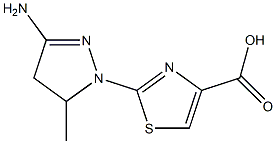 4-Thiazolecarboxylicacid,2-(3-amino-4,5-dihydro-5-methyl-1H-pyrazol-1-yl)-(9CI) Struktur