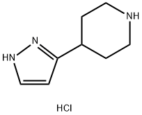 Piperidine, 4-(1H-pyrazol-3-yl)-, hydrochloride (1:1) Struktur