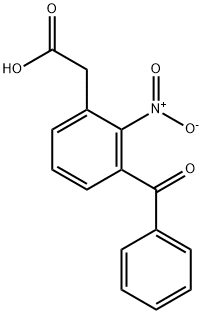 3-Benzoyl-2-nitrophenyl acetic acid Struktur