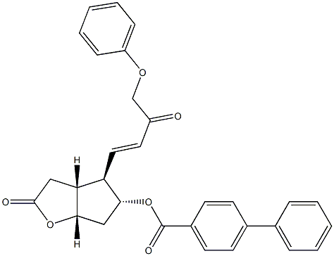 [1,1'-Biphenyl]-4-carboxylicacid, hexahydro-2-oxo-4-(3-oxo-4-phenoxy-1-butenyl)-2H-cyclopenta[b]furan-5-yl ester, [3aR-[3aα,4α(E),5β,6aα]]- (9CI) Struktur