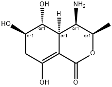 1H-2-Benzopyran-1-one,4-amino-3,4,4a,5,6,7-hexahydro-5,6,8-trihydroxy-3-methyl-,(3alpha,4alpha,4abta,5bta,6alpha)-(9CI) Struktur