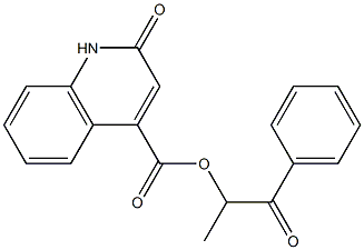 1-methyl-2-oxo-2-phenylethyl 2-hydroxy-4-quinolinecarboxylate Struktur