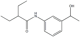 2-ethyl-N-[3-(1-hydroxyethyl)phenyl]butanamide Struktur