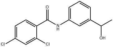 2,4-dichloro-N-[3-(1-hydroxyethyl)phenyl]benzamide Struktur