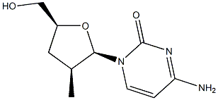 2(1H)-Pyrimidinone,4-amino-1-(2,3-dideoxy-2-methyl-bta-D-threo-pentofuranosyl)-(9CI) Struktur