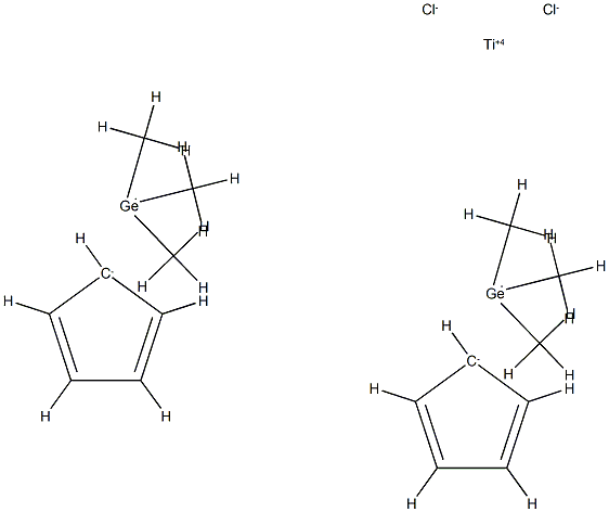 Dichlorobis(trimethylgermyl-pi-cyclopentadienyl)titanium Struktur