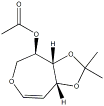 D-arabino-Hex-5-enitol, 1,6-anhydro-5-deoxy-3,4-O-(1-methylethylidene)-, acetate (9CI) Struktur